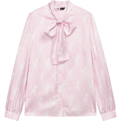 【播奥莱】播迪士尼小鹿斑比联名商场同款系带花衬衣BDR1CD2414