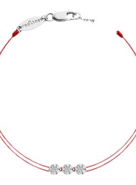 红绳女士钻石金绳制手链