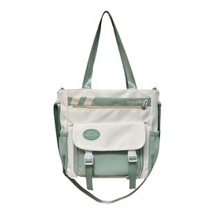 小清新大容量通勤斜挎包日系森系少女托特包学生上课补习单肩包包