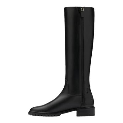 SW秋冬新款骑士靴圆头直筒造型