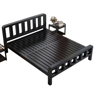 铁艺床双人床家用单人床架加粗加厚加固出租房用1米8不锈钢铁架床