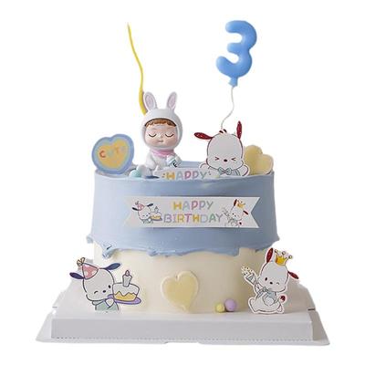 兔宝宝满月百天蛋糕装饰