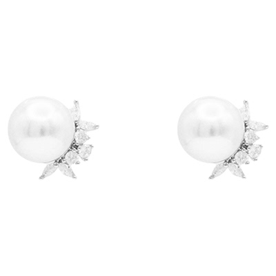 「南法月光」简约温柔施家珍珠耳饰蚊香盘耳夹女生无耳洞耳钉轻奢