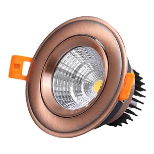 美式复古红古铜色射灯筒灯暗装中式仿古中古风嵌入式客厅餐厅过道