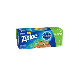 Ziploc密保诺保鲜袋密封袋食品级家用40个密封条零食收纳袋不串味
