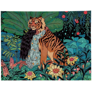 北欧ins风森林女孩复古装饰背景布ins挂布布置沙发床头背景墙布