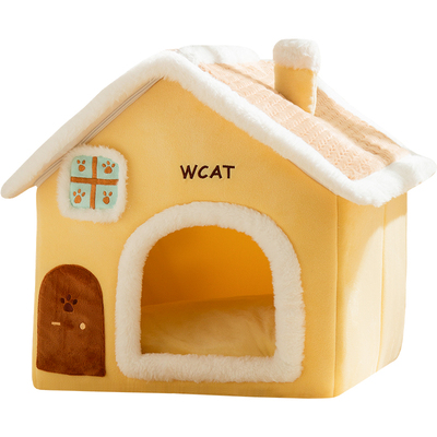 狗狗窝晴窗雅舍房子窝泰迪比熊小型幼犬秋冬保暖封闭安全感宠物窝