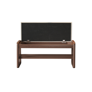 三梦实木换鞋凳门口家用轻奢入户门可坐玄关穿鞋储物收纳一体鞋架