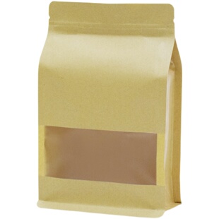 牛皮纸磨砂开窗八边封袋散装茶叶包装袋杂粮密封袋零食立体自封袋