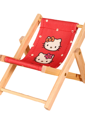 加厚原木小椅子可爱支架迷你摆件