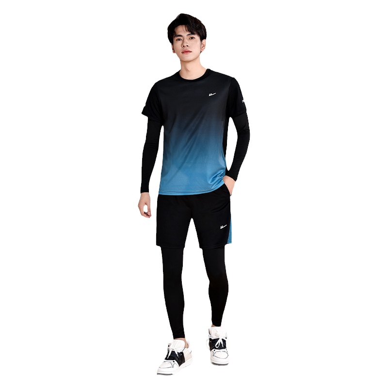 回力运动套装男健身服跑步速干衣