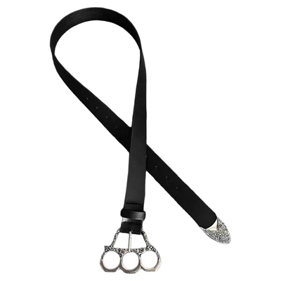 Vanan雕花指虎中古腰带小众vibe风质感单品金属头设计感皮带