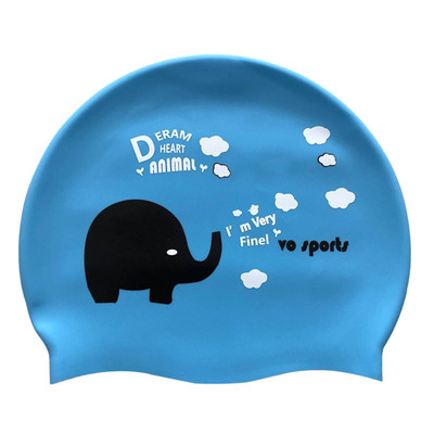 卡通猫咪小猫多色防水白色游泳帽