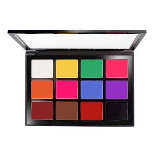 卡梅拉12色眼影盘高饱和彩色多色哑光眼影盘舞台妆影楼化妆师专用