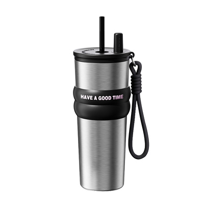 大容量保温杯男生316不锈钢随行咖啡杯子女2024新款车载吸管水杯