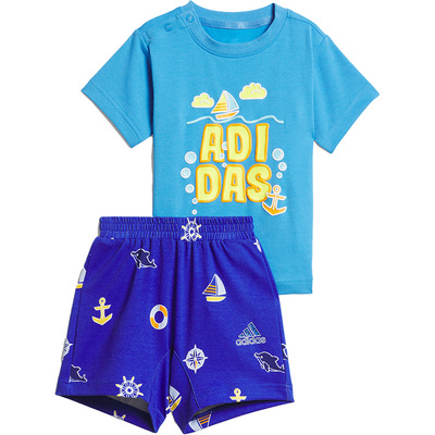 阿迪达斯2件运动短袖套装