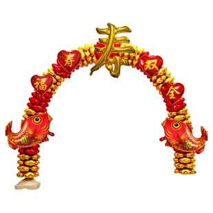 农村父母贺寿场景布置气球拱门长辈60爷奶708090过寿祝寿氛围装饰