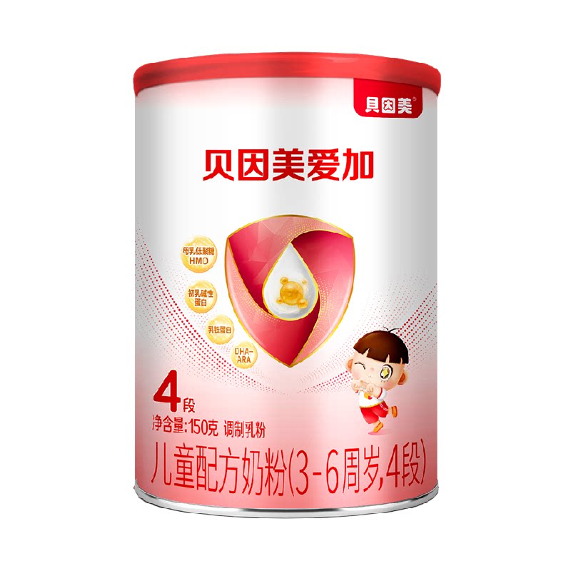 贝因美爱加儿童成长奶粉4段150g含乳铁蛋白HMO好吸收更舒适 贝因美加实拍商品图
