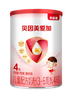 贝因美爱加成长奶粉4段HMO150g