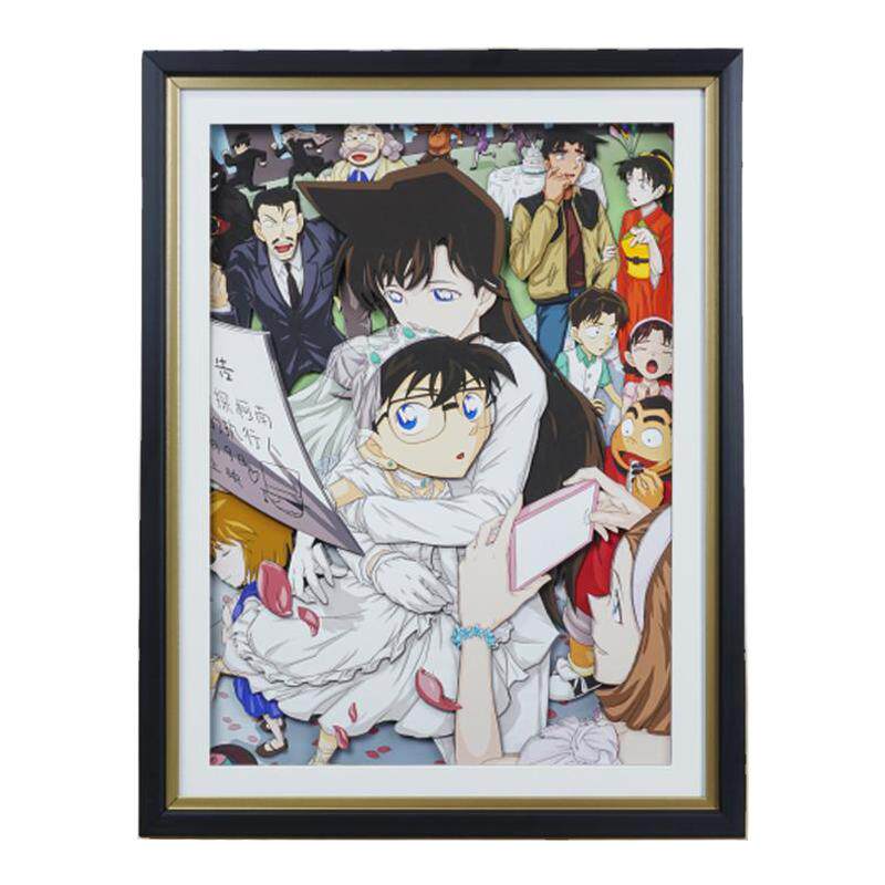 柯南小兰立体画婚纱挂画周边海报