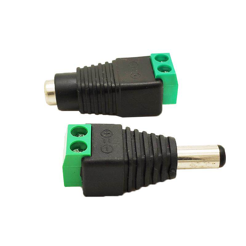 DC直流电源插头插座接头5.5*2.1mm公头母座9v 12v接线端子圆孔口