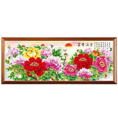 2022年中国风客厅钻石画花开富贵