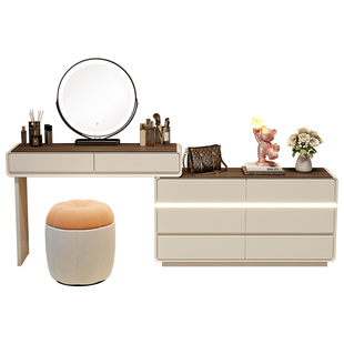 2025新款梳妆台卧室现代简约窄30cm实木化妆桌斗柜一体轻奢高级感