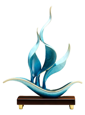 风生水起帆船摆件轻奢高档客厅电视柜装饰办公室招财乔迁开业礼物