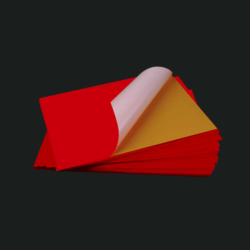 A4大红不干胶亚面书写彩色荧光红黄蓝绿标签激光喷墨打印纸100张