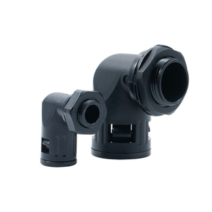 新款塑料波纹管弯头90度直角快速接头PA66尼龙外螺纹连接黑色快接