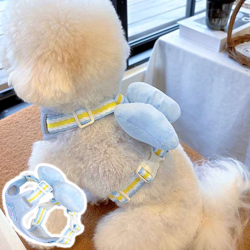 网红狗狗牵引绳小型犬背心式防挣脱遛狗牵狗绳比熊泰迪宠物胸背带