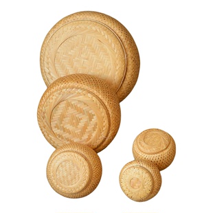 竹编通用茶叶罐手工存茶盒普洱散茶沱茶包装礼品盒收纳篮储物篓子