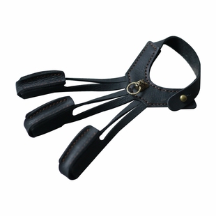 【暗】黑寡妇真皮射箭地中海三指护指手套指套光弓美猎反曲弓护具