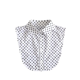 秋冬波点圆领雪纺假领子女百搭配毛衣内搭衬衫领立领口装饰假衣领