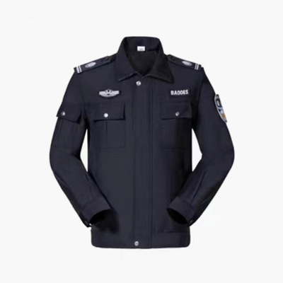 黑色春秋作训服套装保安冬季