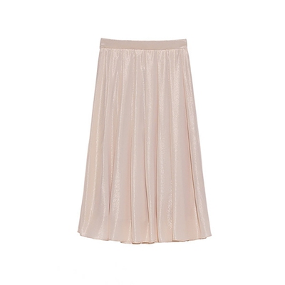 光亮感半裙女中款伞裙大摆百搭