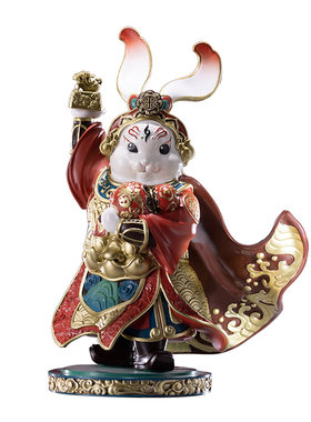 朱炳仁铜家居摆件兔俊俊天兔赐福