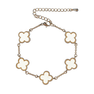 双面四叶花朵幸运草手链女18k金色玫瑰金钛钢高级感ins气质手饰潮