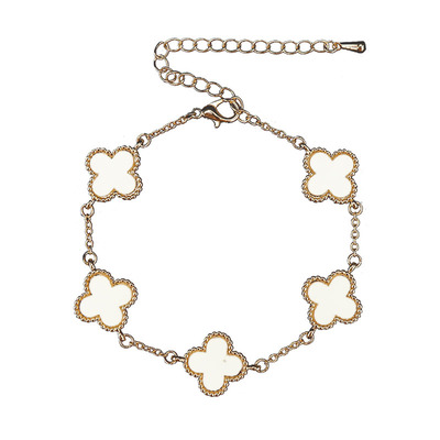 双面幸运草四叶花朵手链女