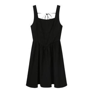 弥古黑色吊带连衣裙短款女秋冬内搭赫本小黑裙高级感法式打底短裙