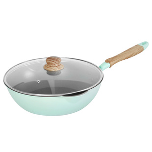 麦石锅不粘锅炒锅麦饭石家用平底锅小电磁炉专用炒菜锅燃气灶适用