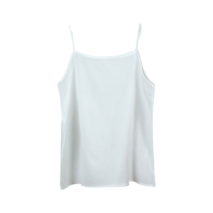 100%纯棉白色中长款吊带内衬裙打底裙连衣裙内搭宽松大码背心衬裙