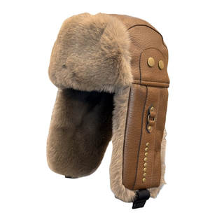 冬季皮质加厚加绒雷锋帽男女户外骑车保暖大头围护耳帽东北滑雪帽