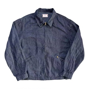 潮牌货尾 美式复古牛仔boxy教练夹克宽松翻领cityboy外套春秋男士