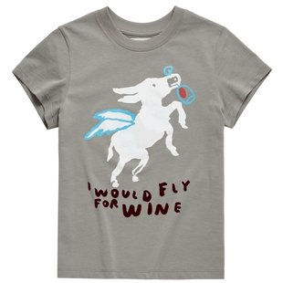 IIIVIVINIKO2025秋新款时髦趣味植绒印花正肩T恤女M530526335A