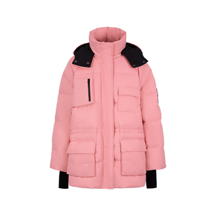 MARYLING玛俪琳冬季新品珊瑚粉撞色收腰式羽绒服A1DIW98210