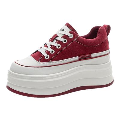 内增高女鞋8CM厚底小个子2025秋冬季真皮透气百搭休闲运动板鞋潮