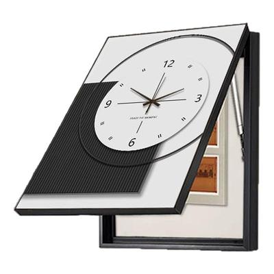 电表箱装饰画带钟表竖版遮挡总开关盒配电箱轻奢高级感免打孔挂画