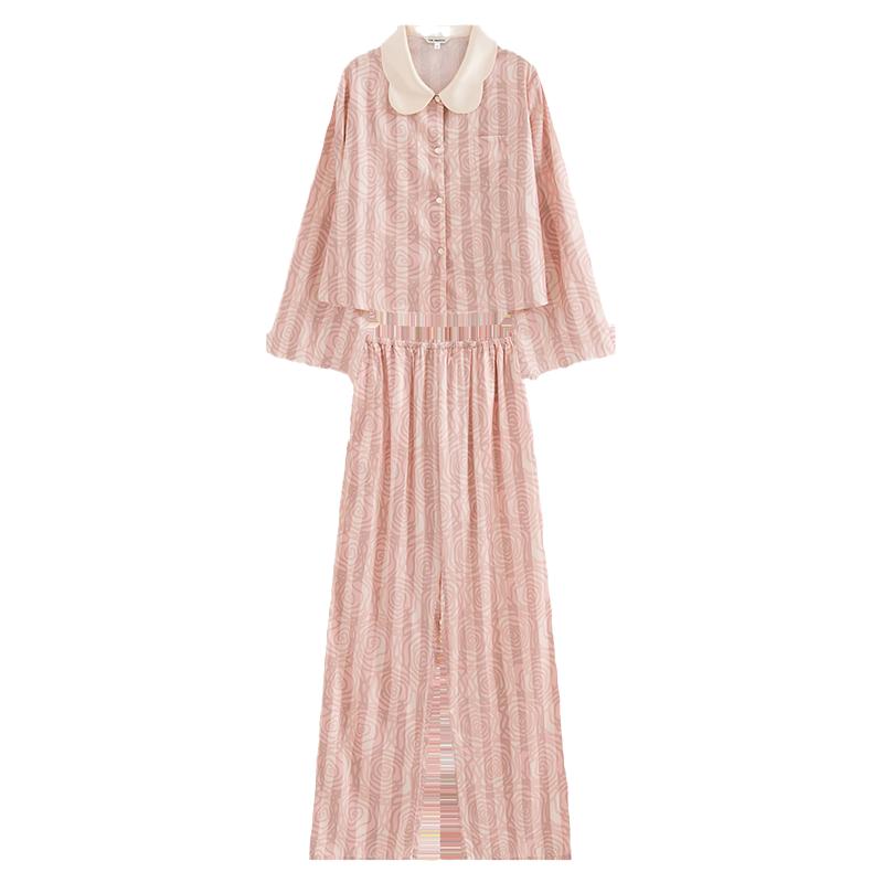 PJM INMARCH·丝趣·玫瑰庄园沙漠玫瑰真丝睡衣蚕丝家居服套装