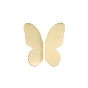 铸铜师北欧轻奢免打孔黄铜拉手衣柜门橱柜抽屉家具金色蝴蝶小把手